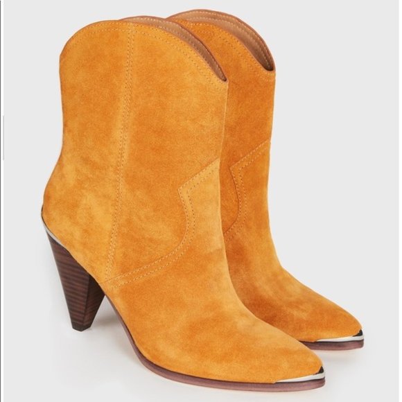Joie Shoes - 💋 NWT JOIE Suede Western Boots Fall Mustard